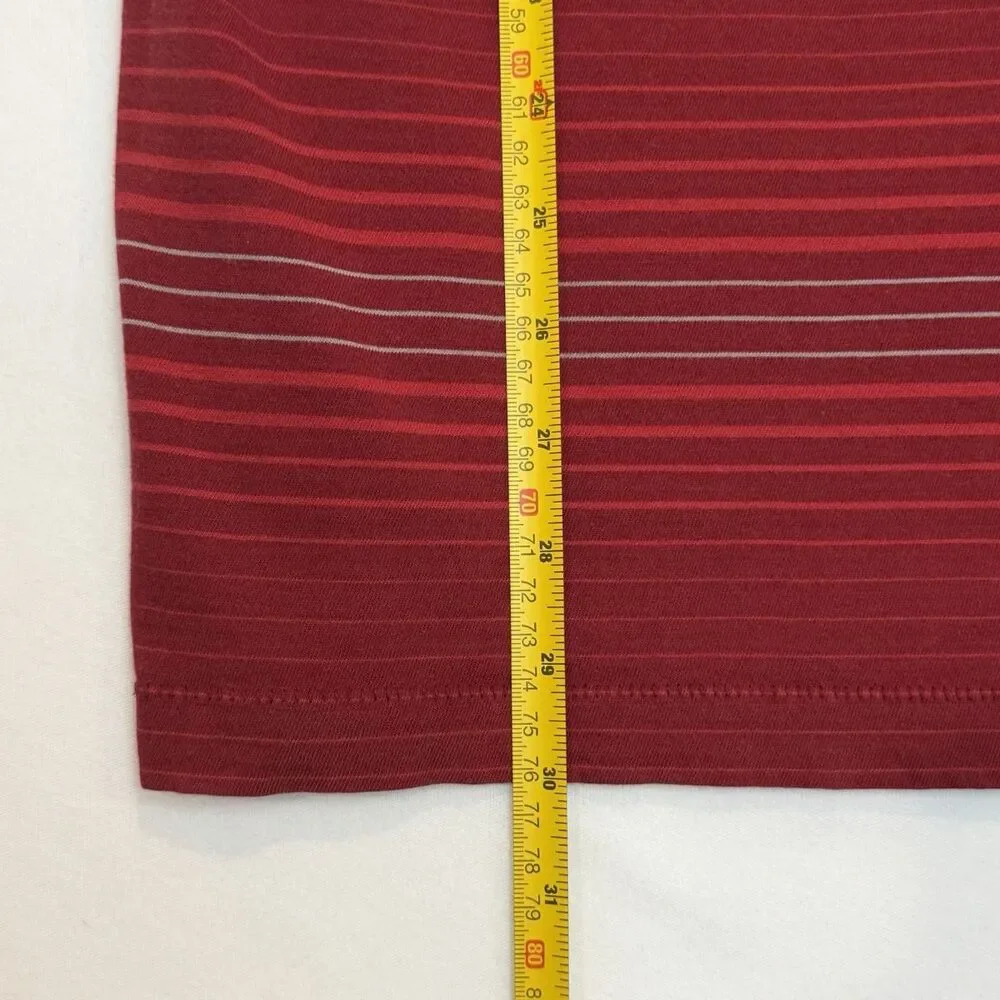 Nike Red Striped Golf Polo Men’s Size 2XL Single Stitch Short Sleeve 100% Cotton
